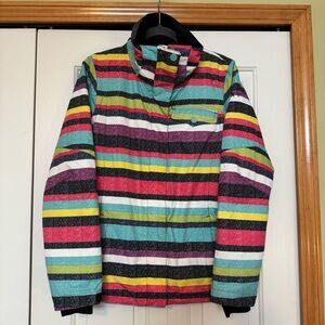 Roxy Rainbow Stripe snowboard jacket Size Small‎